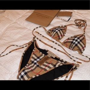 vintage check triangle bikini